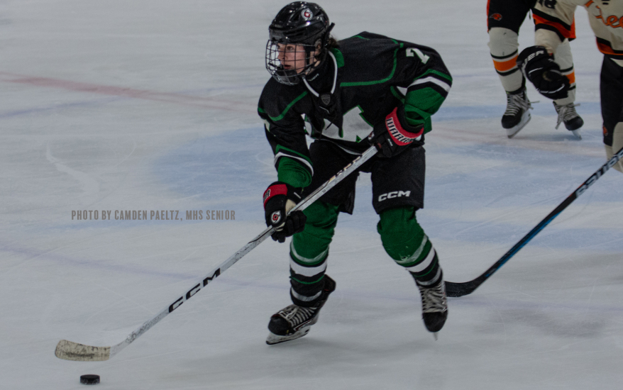 player skating with puck